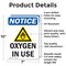 Signmission Oxygen In Use, 7 in W x Rectangle, Aluminum OS-2PACK-NS-A-710-V-17098 - alternate 2